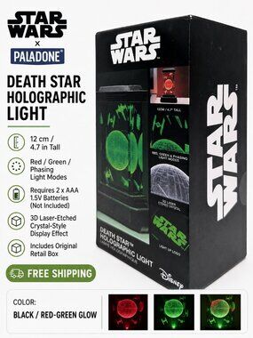 Star Wars Paladone Death Star Holographic Light 3D Laser Etched 4.7in NWT